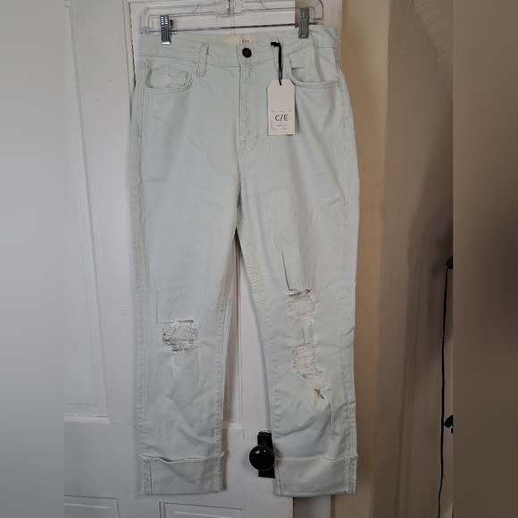 Current/Elliott Relaxed Cuffed Boyfriend Fit Jeans Light Blue Size 27 NWT - Picture 2 of 16